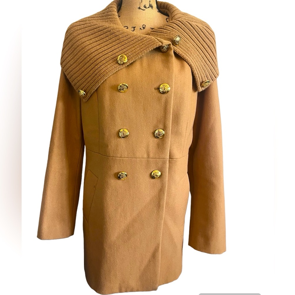 Green with Envy Women’s Double Breasted 30% Wool Camel Color Size XL Coat